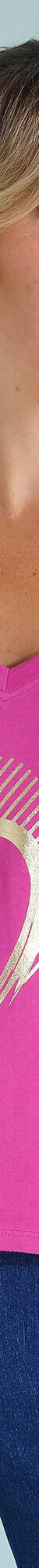 T-shirt col V imprimé doré (rose indien) T-shirt col V imprimé doré (rose indien)